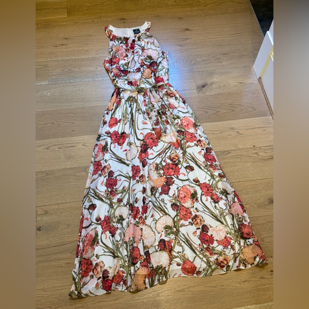 Adrianna Papell Floral Sleeveless Halter Maxi Dress, Size 16W
